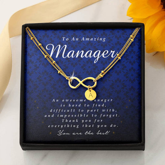 Infinity Bracelet with Charms, Manager Gift, Appreciation Gift, Thank You Gift, Best Gift Idea, Jewelry Card for Her