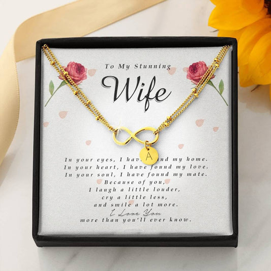Infinity Bracelet with Charms, To My Stunning Wife