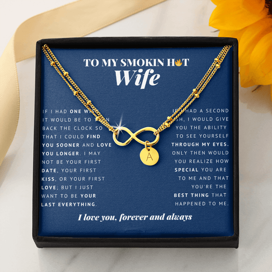 Infinity Bracelet with Charms | To My Smokin Hot Wife | Wife Gift | Wife Jewelry | Wife Anniversary Gift | Wife Christmas Gift Idea