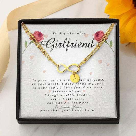 Infinity Bracelet with Charms, To My Stunning Girlfriend