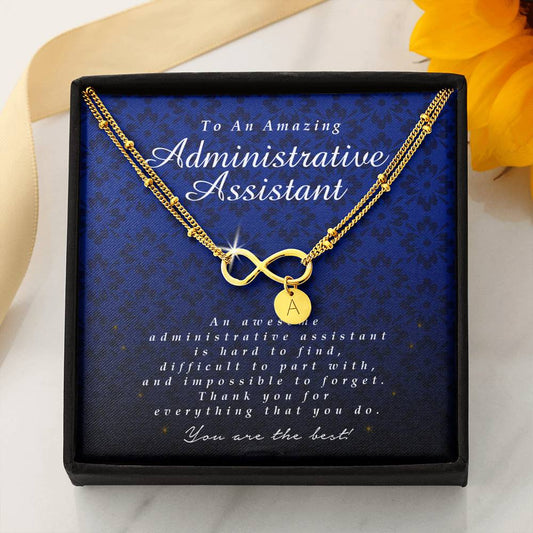 Infinity Bracelet with Charms, Administrative Assistant Gift, Appreciation Gift, Thank You Gift, Best Gift Idea, Jewelry Card for Her