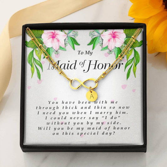Infinity Bracelet with Charms, Maid of Honor Gift