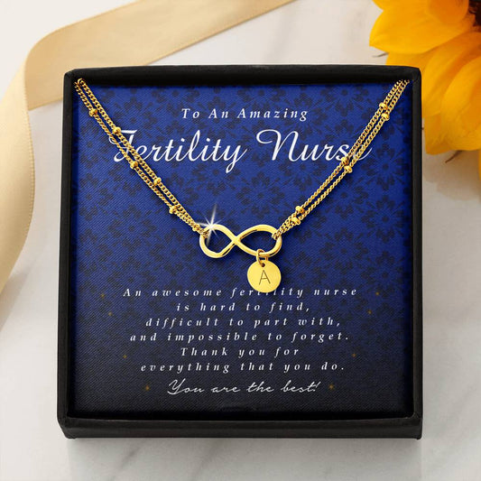 Infinity Bracelet with Charms, Fertility Nurse Gift, Appreciation Gift, Thank You Gift, Best Gift Idea, Jewelry Card for Her