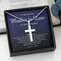 Personalized Cross Necklace, To My Mother In Law, Gift from Bride, Wedding Day Gift from Daughter In Law