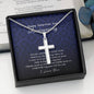 Personalized Cross Necklace, 64 Year Anniversary Gift, Engraved Jewelry
