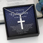 Personalized Cross Necklace, To My Godmother, Gift from Bride, Wedding Day Gift from Goddaughter