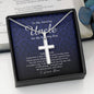 Personalized Cross Necklace, To My Uncle, Gift from Bride, Wedding Day Gift from Niece