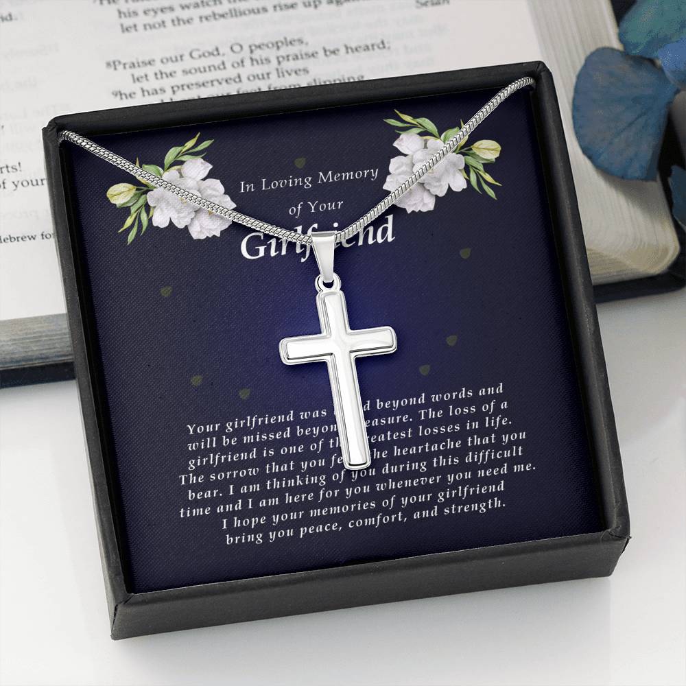 Personalized Cross Necklace, Memorial Gift For Loss of Girlfriend