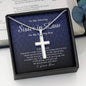 Personalized Cross Necklace, To My Sister In Law, Gift from Bride, Wedding Day Gift from Sis In Law