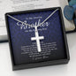 Personalized Cross Necklace, To My Brother, Gift from Bride, Wedding Day Gift from Sister