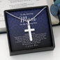 Personalized Cross Necklace, To My Mom, Gift from Groom, Wedding Day Gift from Son