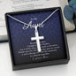Personalized Cross Necklace, To My Aunt