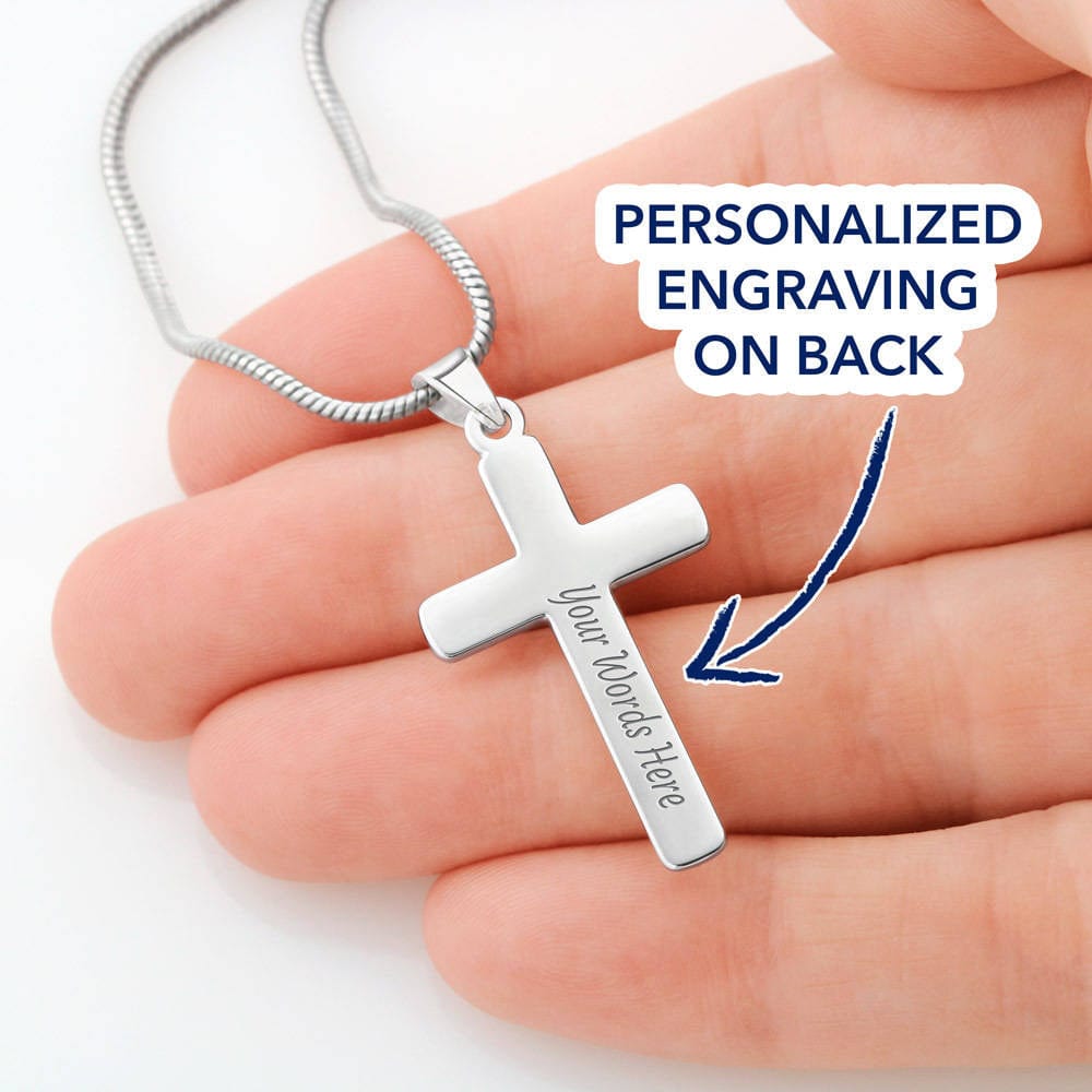 Engraved Cross Necklace, Memorial Gift For Loss of Best Friend