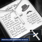 To My Bonus Dad, Personalized Cross Necklace
