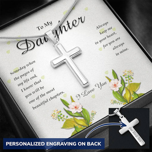 Personalized Cross Necklace, To My Daughter