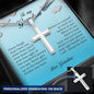 To My Grandson, Personalized Cross Necklace