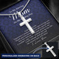 Personalized Cross Necklace, To My Mom, Gift from Groom, Wedding Day Gift from Son