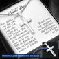 To My Bonus Dad, Personalized Cross Necklace
