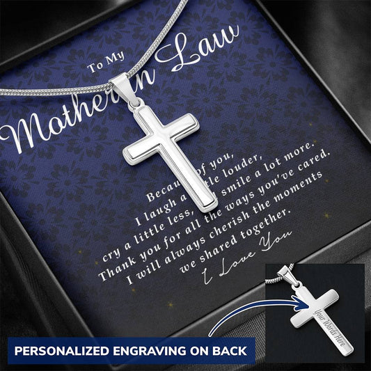 Personalized Cross Necklace, To My Mother In Law