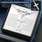 To My Grandson, Personalized Cross Necklace