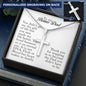 To My Bonus Dad, Personalized Cross Necklace