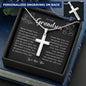 To Our Grandson, Personalized Cross Necklace, Gift from Grandparents
