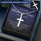 Personalized Cross Necklace, To My Mother In Law, Gift from Bride, Wedding Day Gift from Daughter In Law