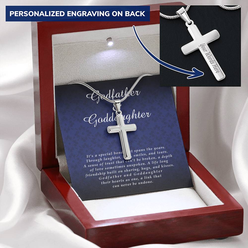 Godfather and Goddaughter Gift, Personalized Cross Necklace
