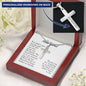 To My Bonus Dad, Personalized Cross Necklace
