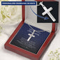 Personalized Cross Necklace, Happy Seventeen Year Anniversary, Engraved Gift