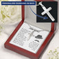 To My Bonus Dad, Personalized Cross Necklace