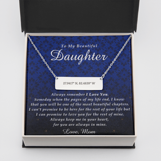Coordinate Horizontal Bar Necklace | To My Beautiful Daughter