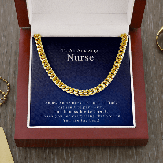 Cuban Link Chain Necklace, Nurse Gift For Men, Thank You Gift, Appreciation Gift, Best Christmas Gift Idea