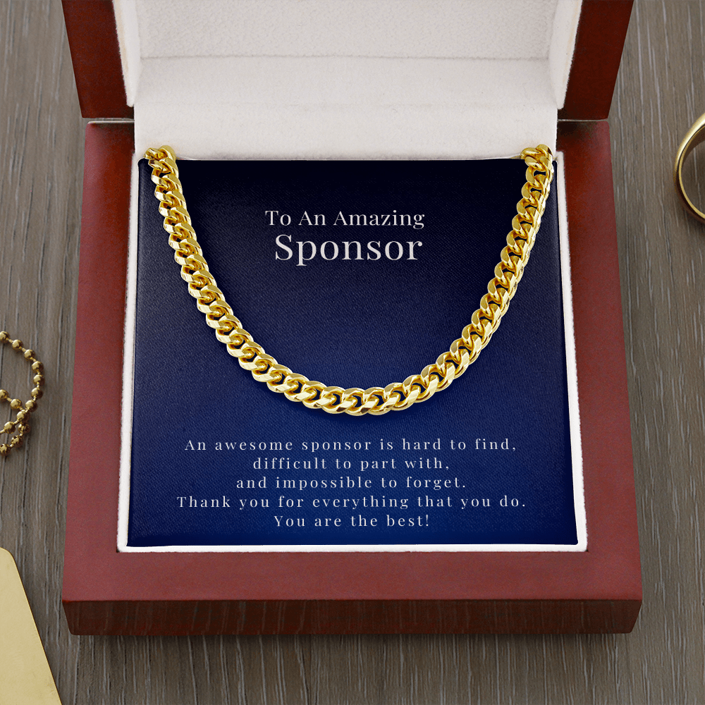 Cuban Link Chain Necklace, Sponsor Gift For Men, Thank You Gift, Appreciation Gift, Best Christmas Gift Idea