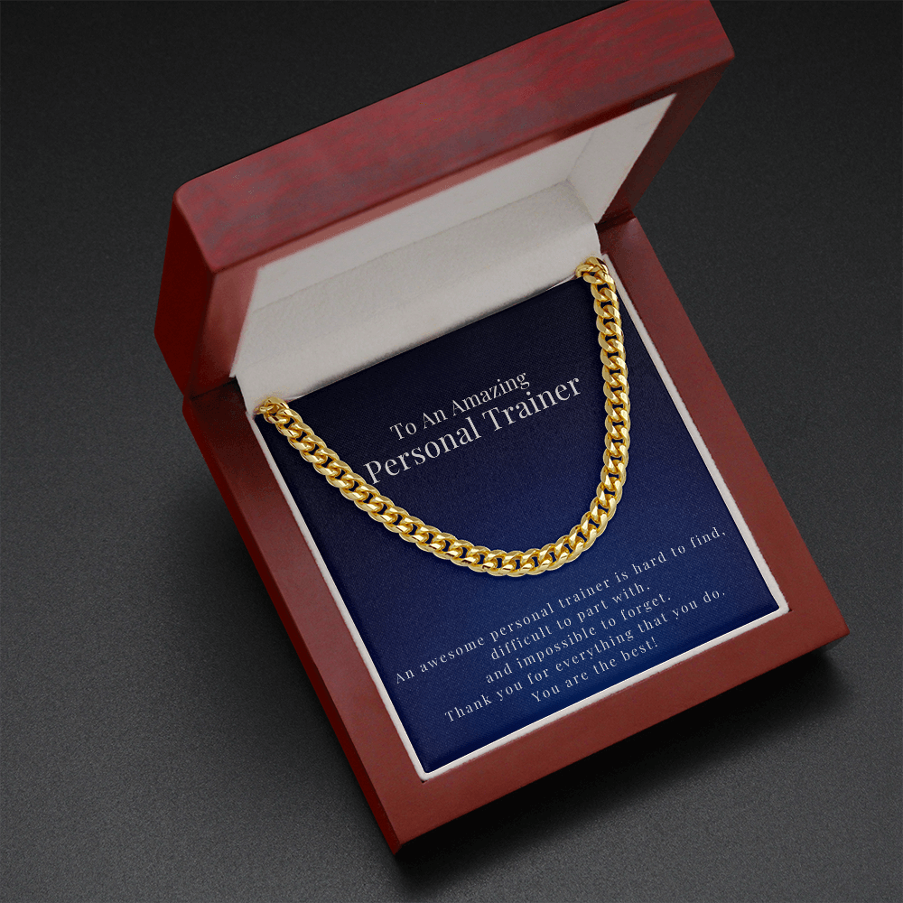 Cuban Link Chain Necklace, Personal Trainer Gift For Men, Thank You Gift, Appreciation Gift, Best Christmas Gift Idea
