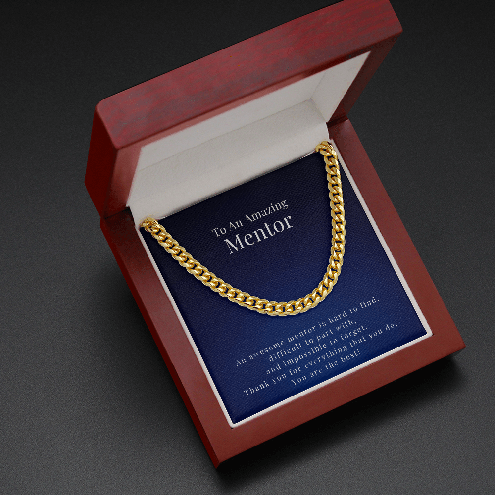 Cuban Link Chain Necklace, Mentor Gift For Men, Thank You Gift, Appreciation Gift, Best Christmas Gift Idea