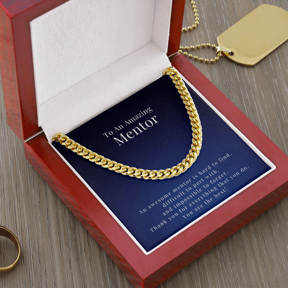 Cuban Link Chain Necklace, Mentor Gift For Men, Thank You Gift, Appreciation Gift, Best Christmas Gift Idea