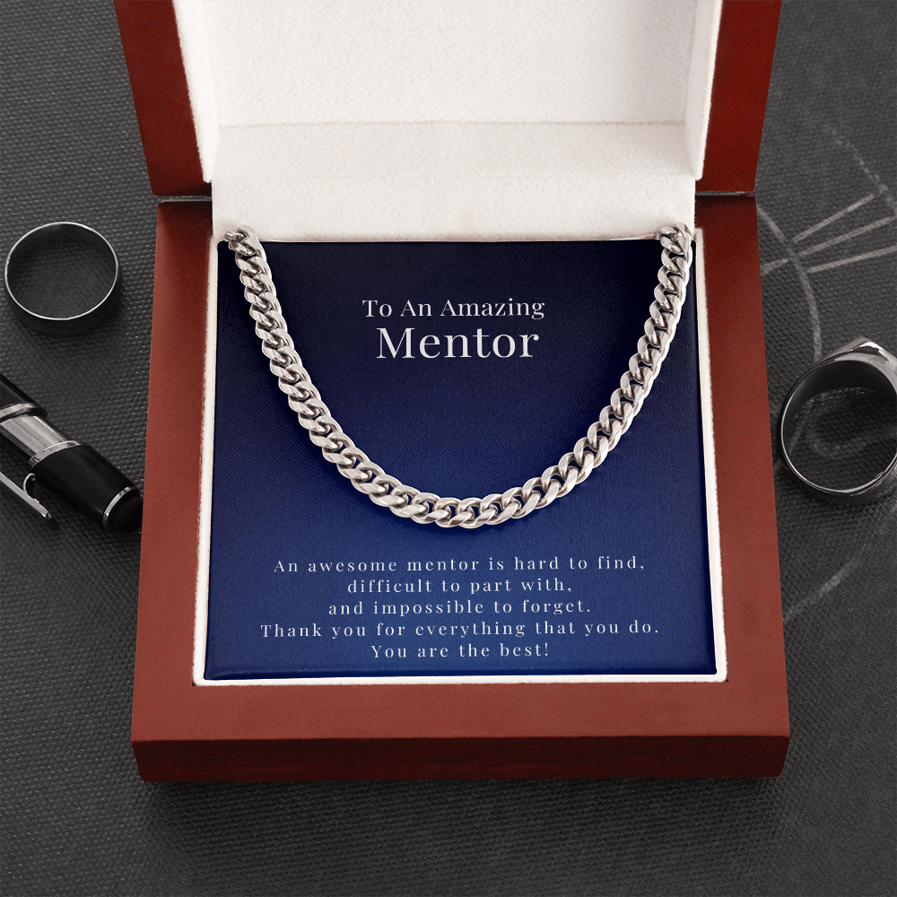 Cuban Link Chain Necklace, Mentor Gift For Men, Thank You Gift, Appreciation Gift, Best Christmas Gift Idea