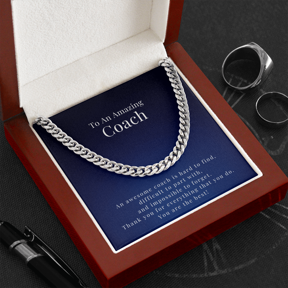 Cuban Link Chain Necklace | To An Amazing Coach