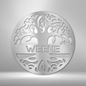 Personalized Tree of Life with Name Metal Sign, Custom Family Name Monogram, Metal Monogram Tree, Metal Wall Sign