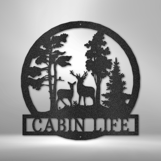 Metal Deer Sign, Hunting Present, Camp Sign, Metal Hunting Cabin Sign, Deer Hunter Gift, Housewarming Gift, Cottage Sign