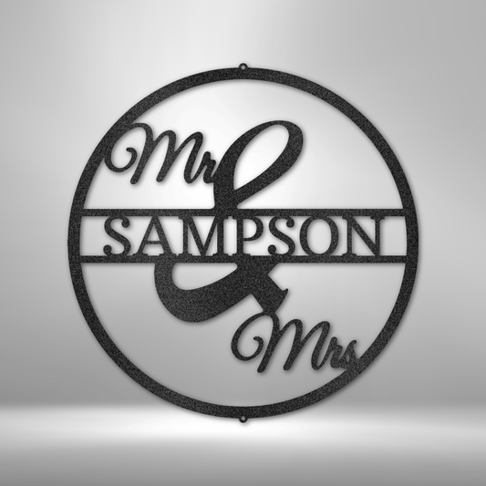 Mr and Mrs Metal Sign, Personalized Last Name Wall Decor, Metal Wall Art, Wedding Gift, Housewarming Gift