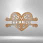 Personalized Heart Metal Sign, Custom Name Sign, Last Name Sign, Metal Name Sign, Outdoor Sign, Metal Wall Decor, Housewarming Gift