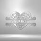 Personalized Heart Metal Sign, Custom Name Sign, Last Name Sign, Metal Name Sign, Outdoor Sign, Metal Wall Decor, Housewarming Gift