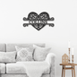 Personalized Heart Metal Sign, Custom Name Sign, Last Name Sign, Metal Name Sign, Outdoor Sign, Metal Wall Decor, Housewarming Gift