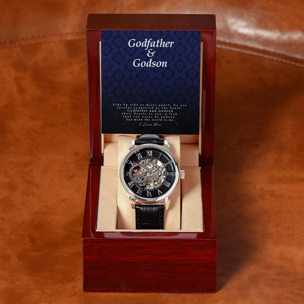 Godfather and Godson Gift, Watch with Message Card, Keepsake Watch, Gift for Godson from Godfather, Watch for Him, Birthday Gift