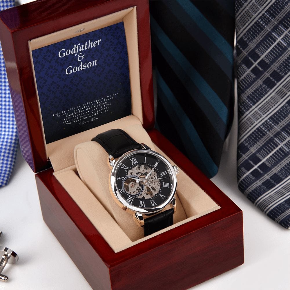 Godfather and Godson Gift, Watch with Message Card, Keepsake Watch, Gift for Godson from Godfather, Watch for Him, Birthday Gift