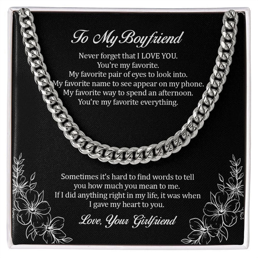 To My Boyfriend, Cuban Link Chain