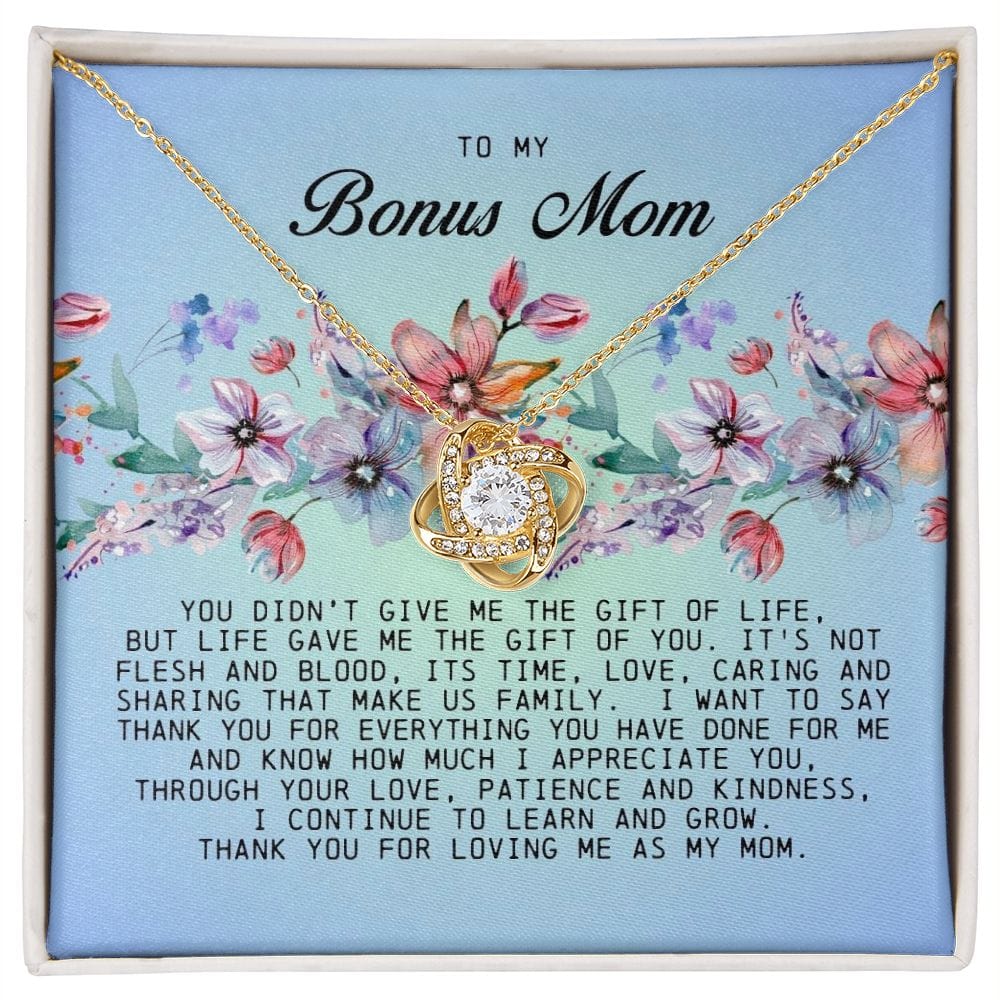 To My Bonus Mom, Love Knot Necklace