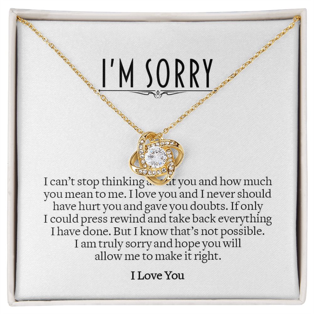 Sorry Gift for Her, Love Knot Necklace
